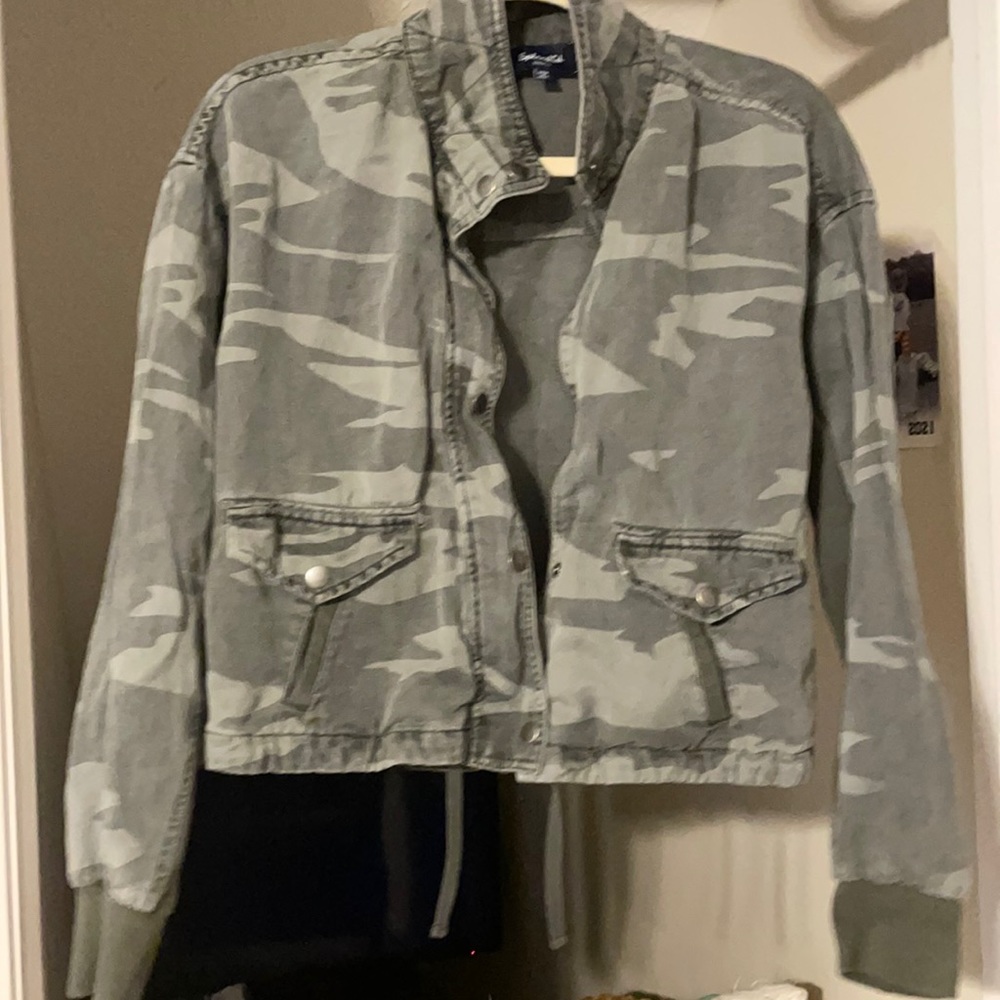Splendid camo denim jacket size small